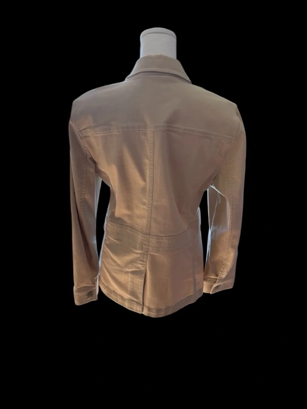 Talbots Petite Light Beige Jean Jacket with Front Buttons - Picture 6 of 14
